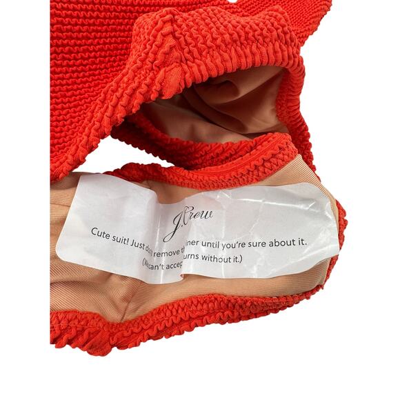 J.Crew Swimsuit Textured Scoopneck One-piece Women's Size 6 Red NWT - Picture 9 of 13